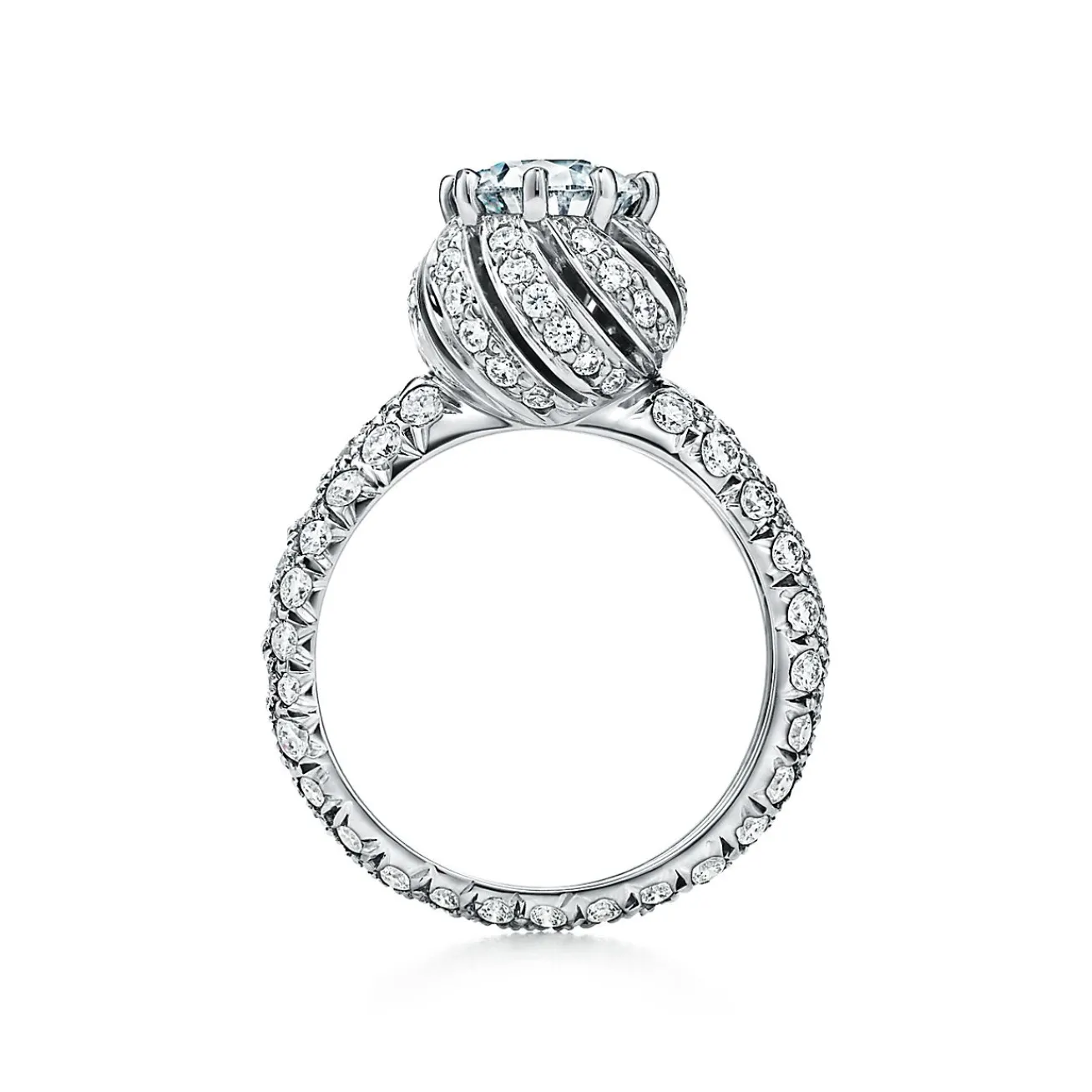 Tiffany & Co. Schlumberger by ™ Buds engagement ring with a diamond platinum band | ^ Jean Schlumberger by Tiffany|Engagement Rings