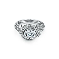 Tiffany & Co. Schlumberger by ™ engagement ring with a diamond platinum band. | ^ Jean Schlumberger by Tiffany|Engagement Rings