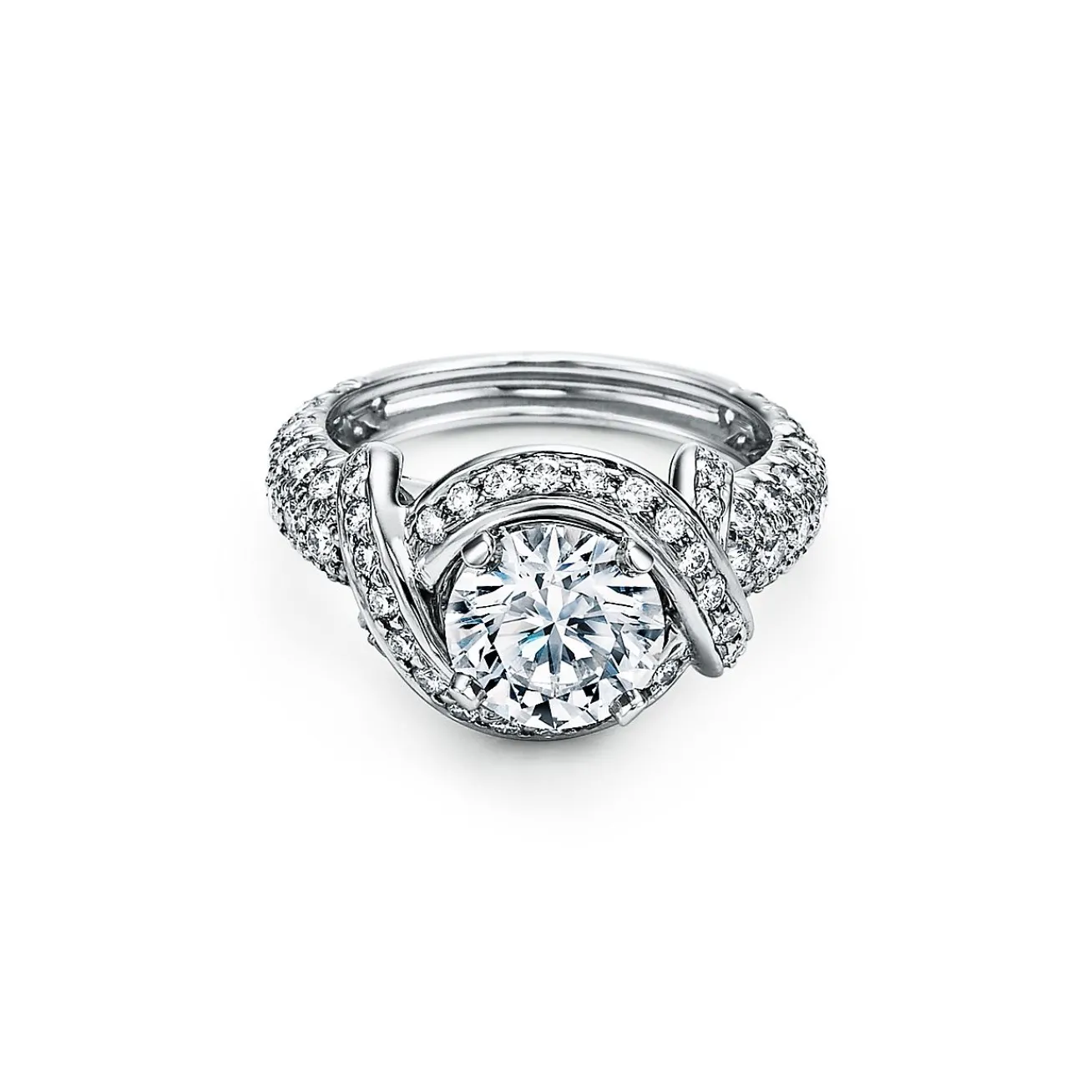 Tiffany & Co. Schlumberger by ™ engagement ring with a diamond platinum band. | ^ Jean Schlumberger by Tiffany|Engagement Rings