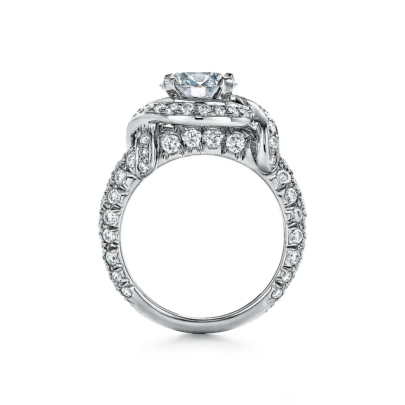Tiffany & Co. Schlumberger by ™ engagement ring with a diamond platinum band. | ^ Jean Schlumberger by Tiffany|Engagement Rings