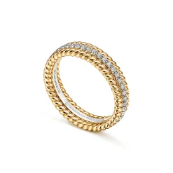 Tiffany & Co. Schlumberger® 18K Gold Two-Row Rope Ring | ^Women Rings|Men's Jewelry