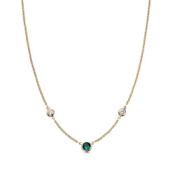 Tiffany & Co. Shop Elsa Peretti® 18K Gold, Diamond and Emerald Necklace | ^ Necklaces & Pendants|Gold Jewelry