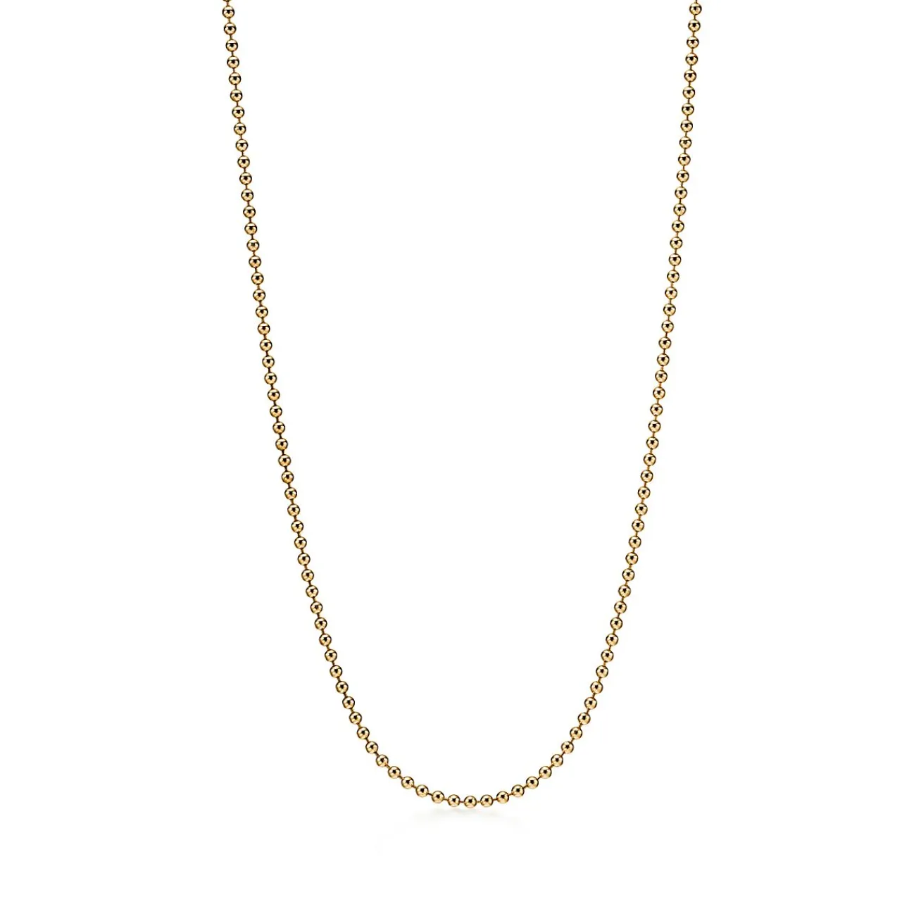 Tiffany & Co. Small beaded chain in 18k gold, 16" long. | ^ Necklaces & Pendants|Gold Jewelry