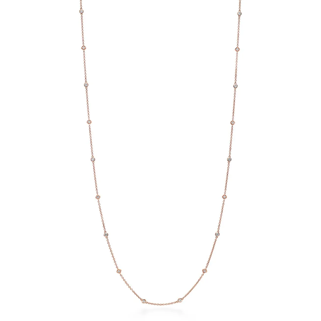 Tiffany & Co. Square Chain Necklace in Rose Gold with Diamonds | ^ Necklaces & Pendants|Rose Gold Jewelry