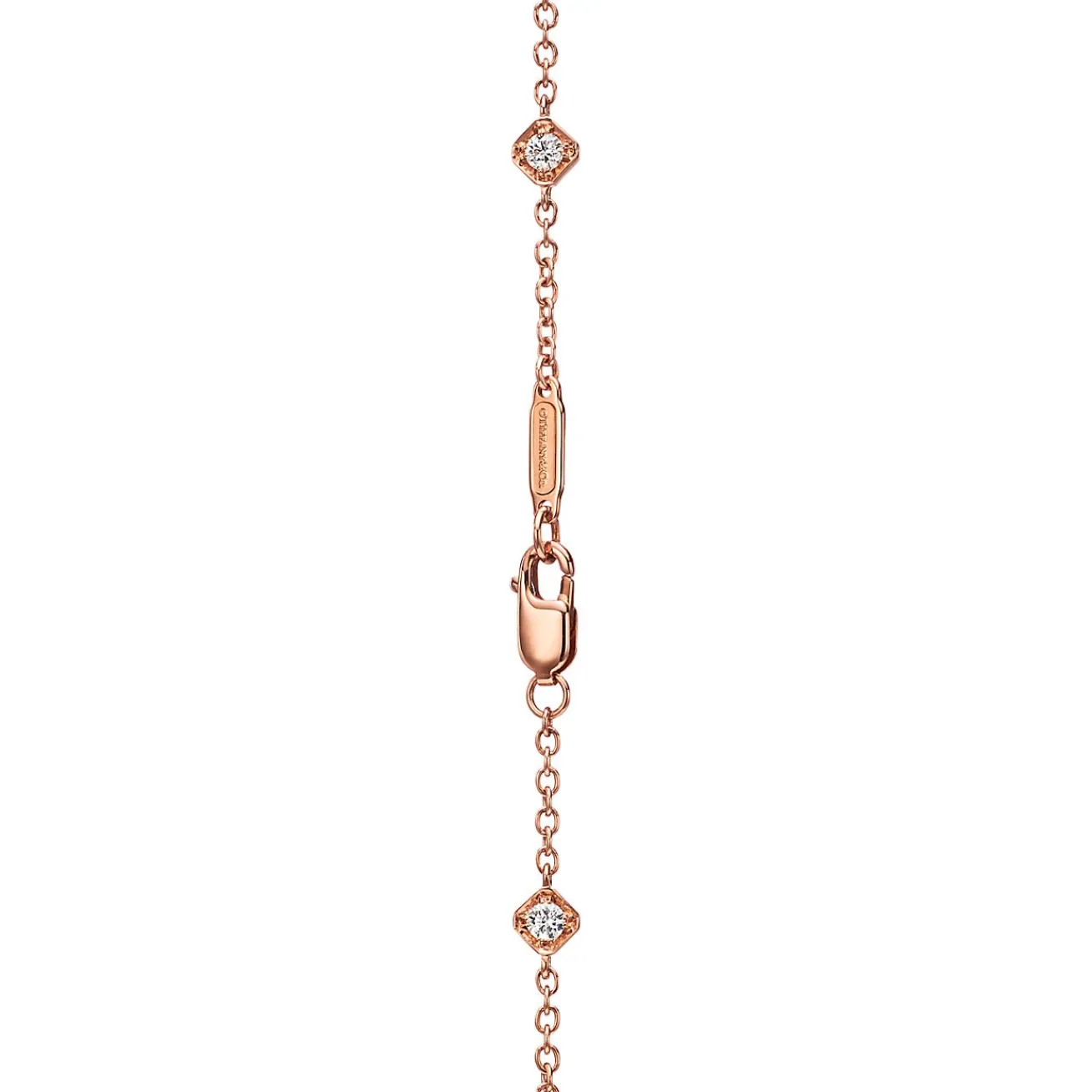Tiffany & Co. Square Chain Necklace in Rose Gold with Diamonds | ^ Necklaces & Pendants|Rose Gold Jewelry