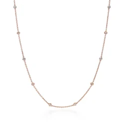 Tiffany & Co. Square Chain Necklace in Rose Gold with Diamonds | ^ Necklaces & Pendants|Rose Gold Jewelry