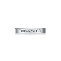 Tiffany & Co. T&CO.® Band Ring in Platinum with a Diamond | ^ Rings|Platinum Jewelry