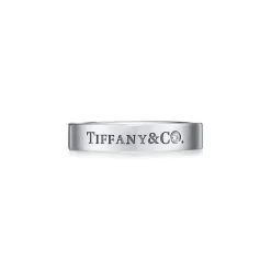 Tiffany & Co. T&CO.® Band Ring in Platinum with a Diamond | ^ Rings|Platinum Jewelry