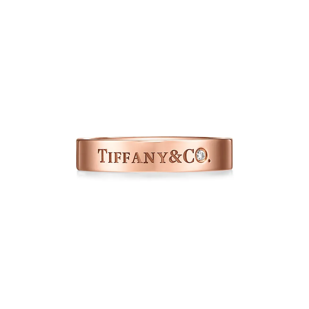 Tiffany & Co. T&CO.® Band Ring in Rose Gold with a Diamond | ^ Rings|Rose Gold Jewelry