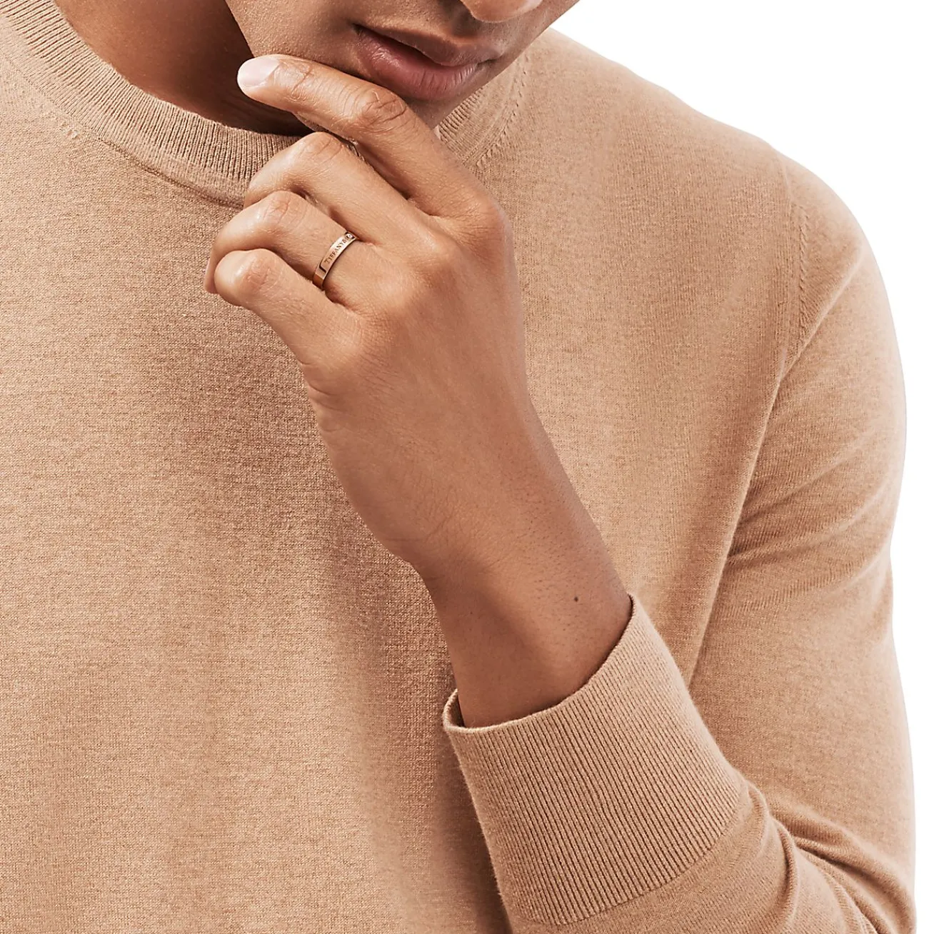 Tiffany & Co. T&CO.® Band Ring in Rose Gold with a Diamond | ^ Rings|Rose Gold Jewelry