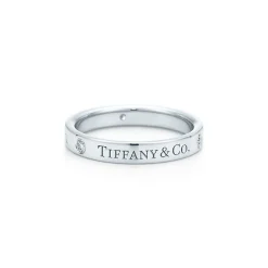 Tiffany & Co. T&CO.® band ring with diamonds in platinum, 3mm wide. | ^Women Rings|Platinum Jewelry