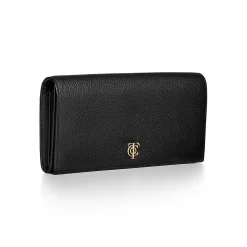 Tiffany & Co. T&CO. Flap Continental Wallet in Black Leather | ^Women Small Leather Goods|Women's Accessories