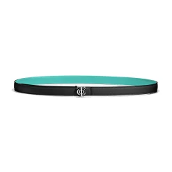 Tiffany & Co. T&CO.® Reversible Belt Strap in Tiffany Blue® and Black Leather, 20 mm Wide | ^Women Belts|Women's Accessories