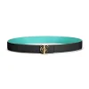 Tiffany & Co. T&CO.® Reversible Belt Strap in Tiffany Blue® and Black Leather, 35 mm Wide | ^Women Belts|Women's Accessories