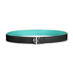 Tiffany & Co. T&CO.® Reversible Belt Strap in Tiffany Blue® and Black Leather, 35 mm Wide | ^Women Belts|Women's Accessories