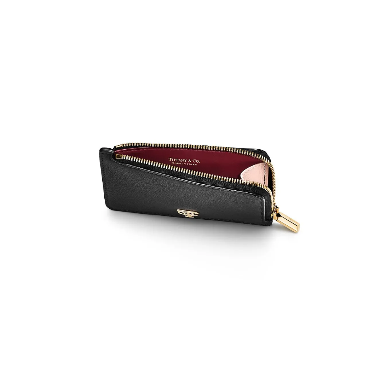 Tiffany & Co. T&CO. Zip Card Case in Black Leather | ^Women Small Leather Goods|Women's Accessories