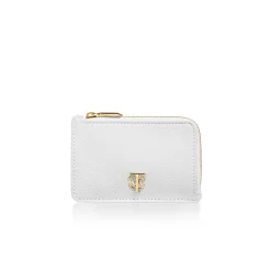 Tiffany & Co. T&CO. Zip Card Case in White Leather | ^Women Small Leather Goods|Women's Accessories