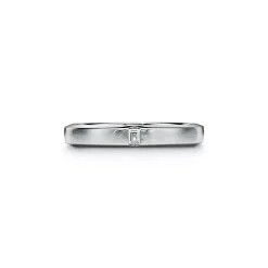 Tiffany & Co. The Charles Tiffany Setting Satin Finish Ring in Platinum with a Diamond, 3 mm | ^Women Rings|Men's Jewelry