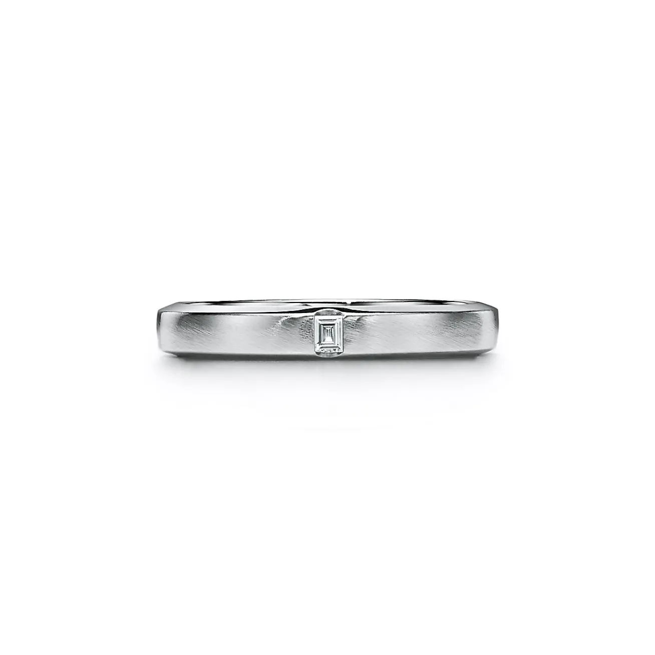Tiffany & Co. The Charles Tiffany Setting Satin Finish Ring in Platinum with a Diamond, 3 mm | ^Women Rings|Men's Jewelry