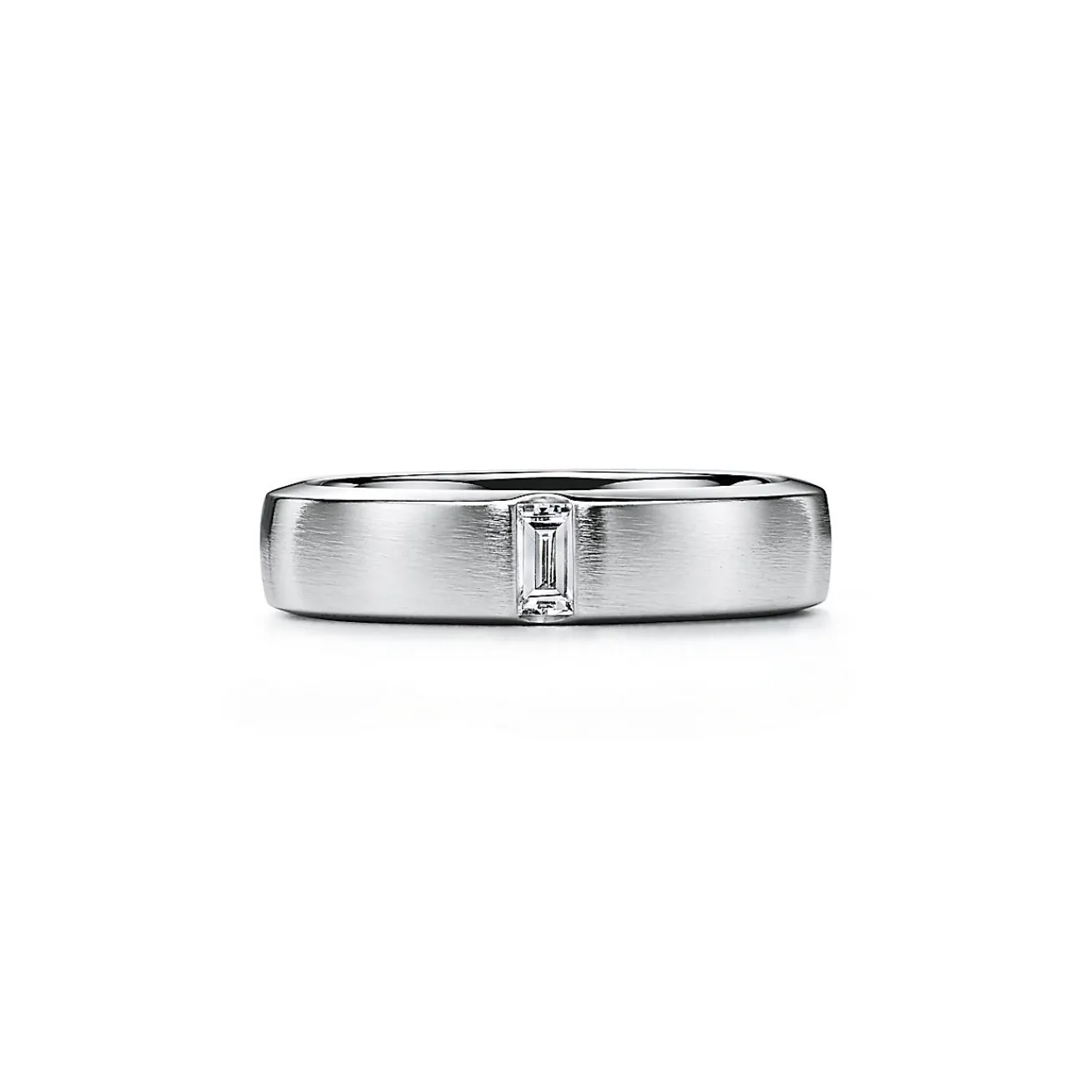 Tiffany & Co. The Charles Tiffany Setting Satin Finish Ring in Platinum with a Diamond, 5 mm | ^ Rings|Platinum Jewelry