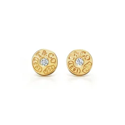 Tiffany & Co. Tiffany 1837® circle earrings in 18k gold with diamonds. | ^ Earrings|Gold Jewelry