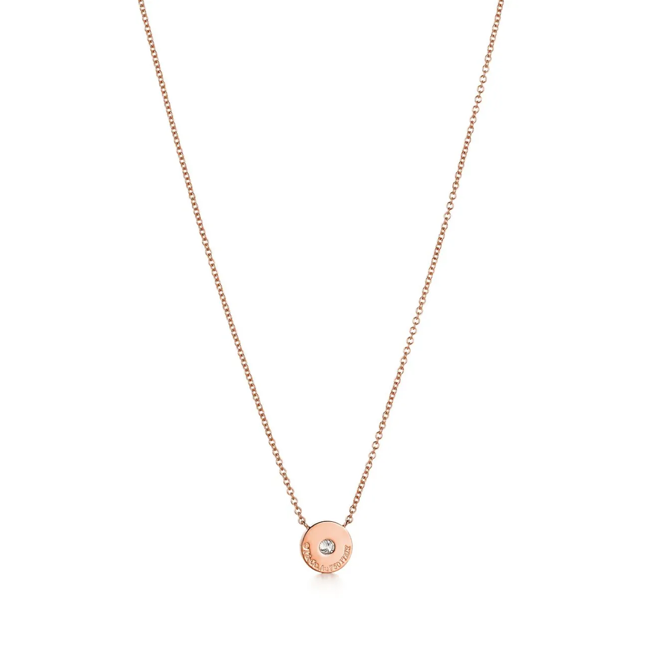 Tiffany & Co. Tiffany 1837® circle pendant in 18k rose gold with diamonds. | ^ Necklaces & Pendants|Rose Gold Jewelry