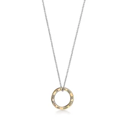 Tiffany & Co. Tiffany 1837® Circle Pendant in Sterling Silver and Yellow Gold | ^ Necklaces & Pendants|New Jewelry