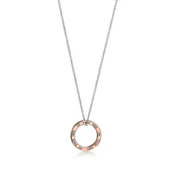 Tiffany & Co. Tiffany 1837® Circle Pendant in Sterling Silver and Rose Gold | ^ Necklaces & Pendants|New Jewelry
