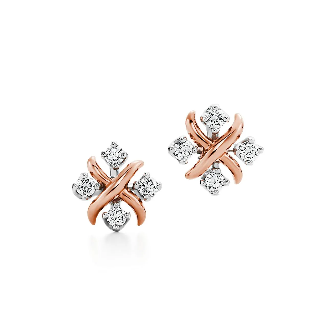 Tiffany & Co. Schlumberger® Lynn earrings in 18k rose gold with diamonds. | ^ Earrings|Rose Gold Jewelry