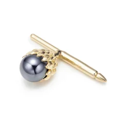 Tiffany & Co. Schlumberger® Acorn shirt stud in 18k gold with hematite. | ^ Jean Schlumberger by Tiffany