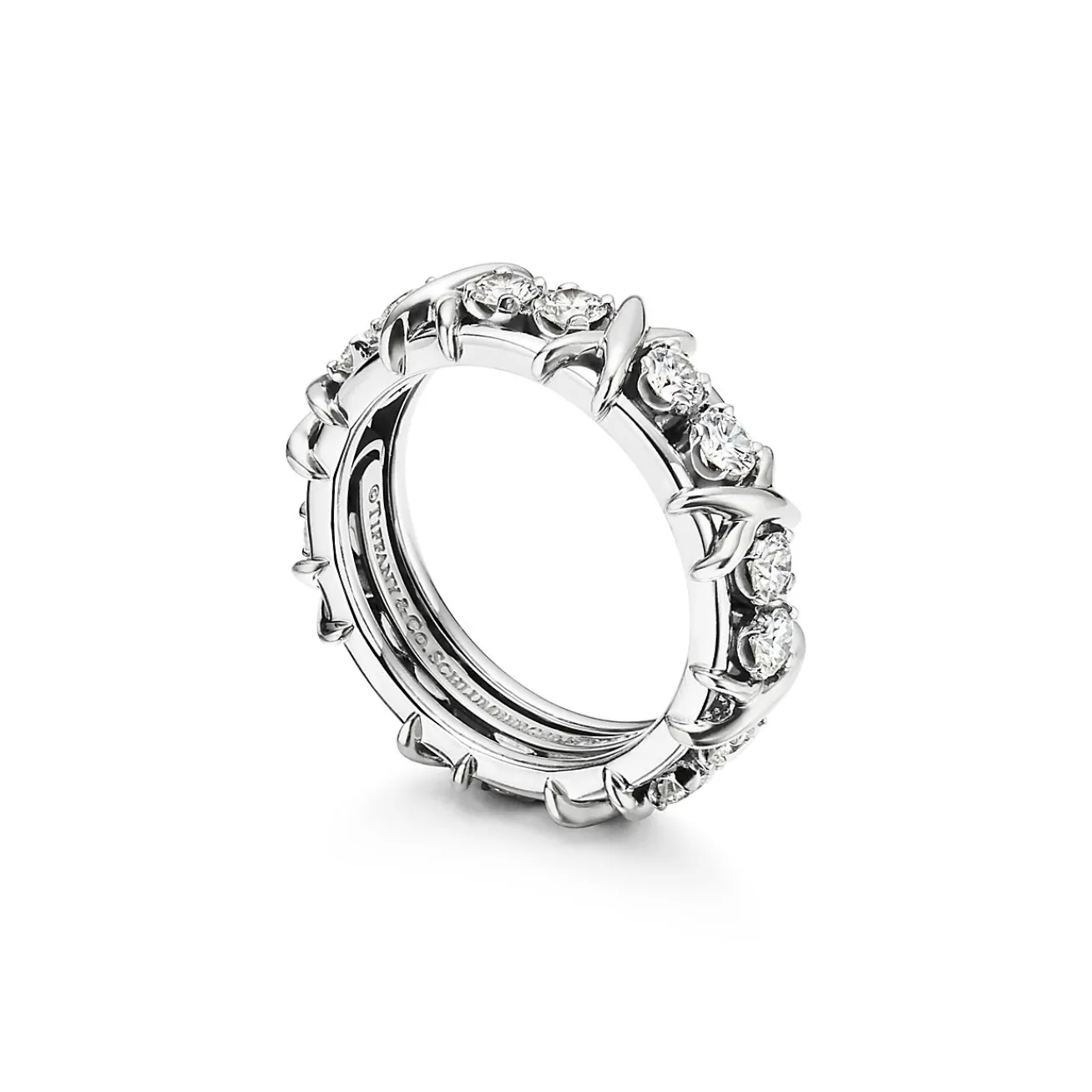 Tiffany & Co. Schlumberger® Sixteen Stone ring in platinum with diamonds. | ^Women Rings|Men's Jewelry