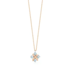 Tiffany & Co. Schlumberger® Lynn pendant in rose gold with diamonds in platinum. | ^ Necklaces & Pendants|Rose Gold Jewelry