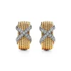 Tiffany & Co. Schlumberger® Rope six-row ear clips in 18k gold with diamonds. | ^ Earrings|Hoop Earrings