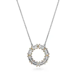Tiffany & Co. Schlumberger® Sixteen Stone circle pendant in gold with diamonds. | ^ Necklaces & Pendants|Gold Jewelry