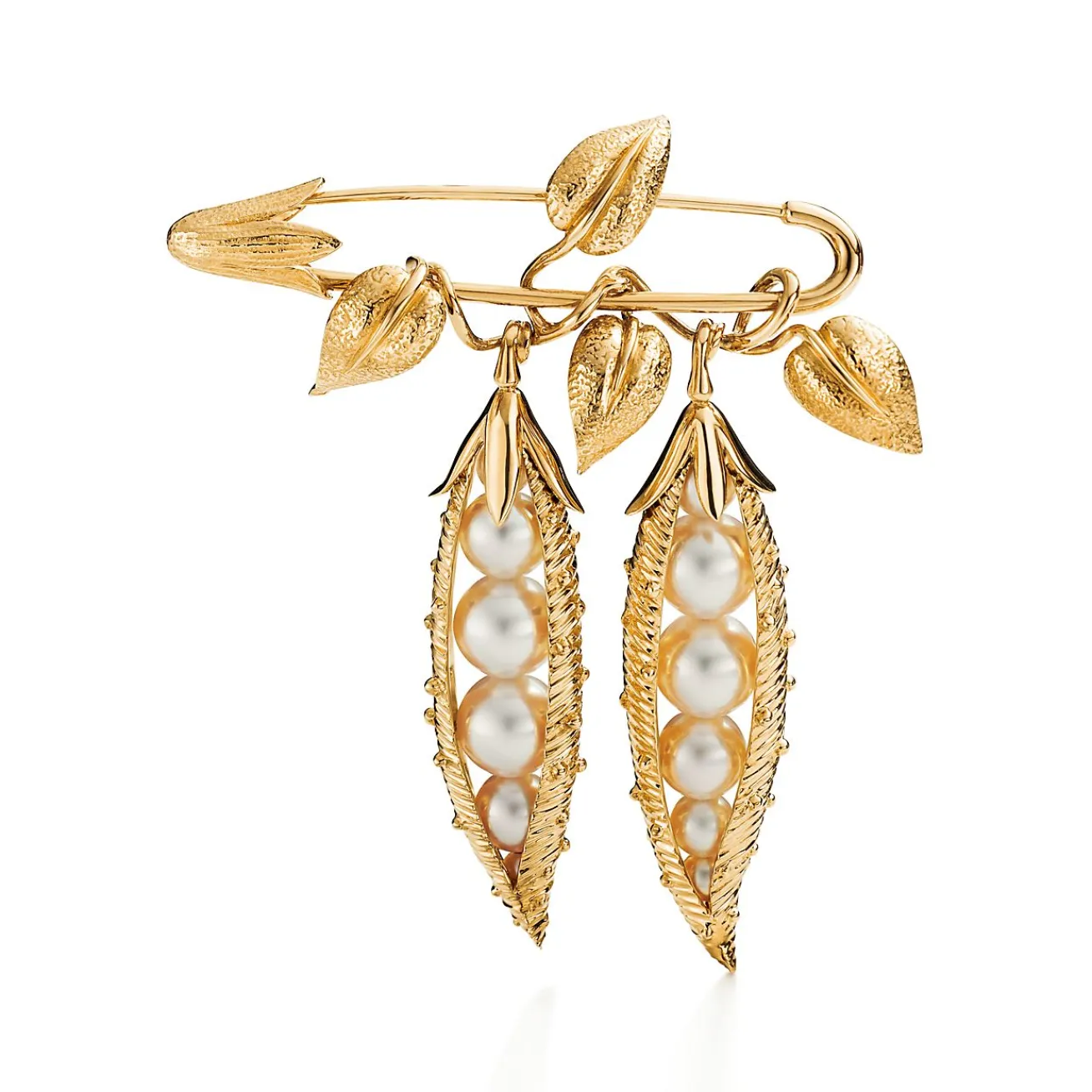 Tiffany & Co. Schlumberger® Peapod Brooch in Yellow Gold with Cultured Pearls | ^ Brooches|Gold Jewelry