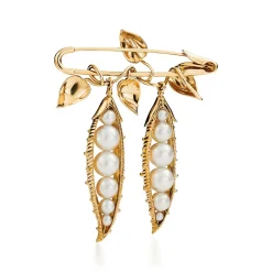 Tiffany & Co. Schlumberger® Peapod Brooch in Yellow Gold with Cultured Pearls | ^ Brooches|Gold Jewelry