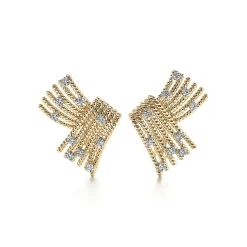 Tiffany & Co. Schlumberger® V-Rope ear clips with diamonds. | ^ Earrings|Gold Jewelry