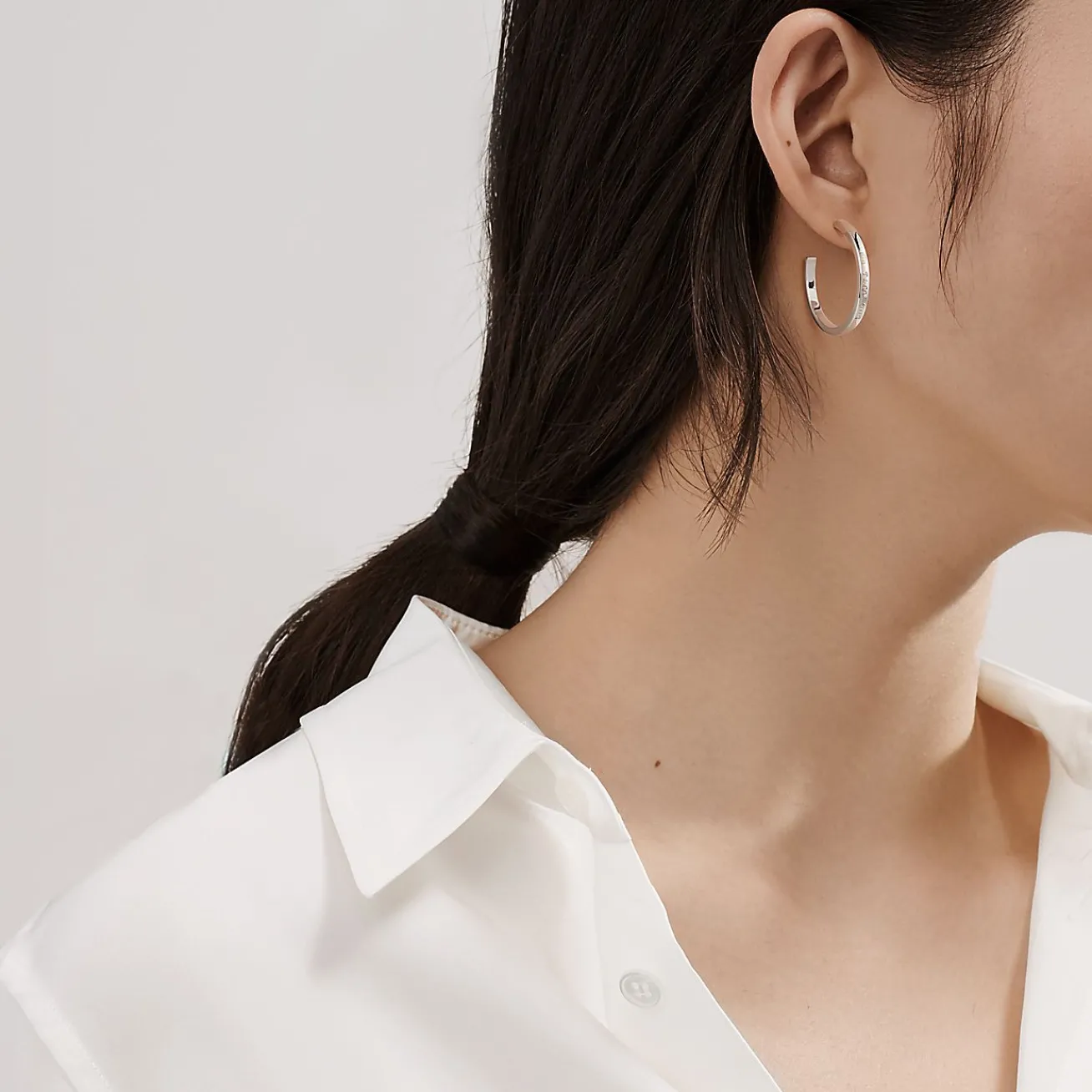 Tiffany & Co. Tiffany 1837® Hoop Earrings in Silver, Medium | ^ Earrings|Gifts for Her