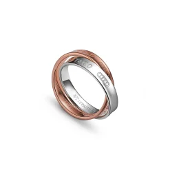 Tiffany & Co. Tiffany 1837® Interlocking Circles Ring in Rose Gold and Sterling Silver | ^ Rings|New Jewelry