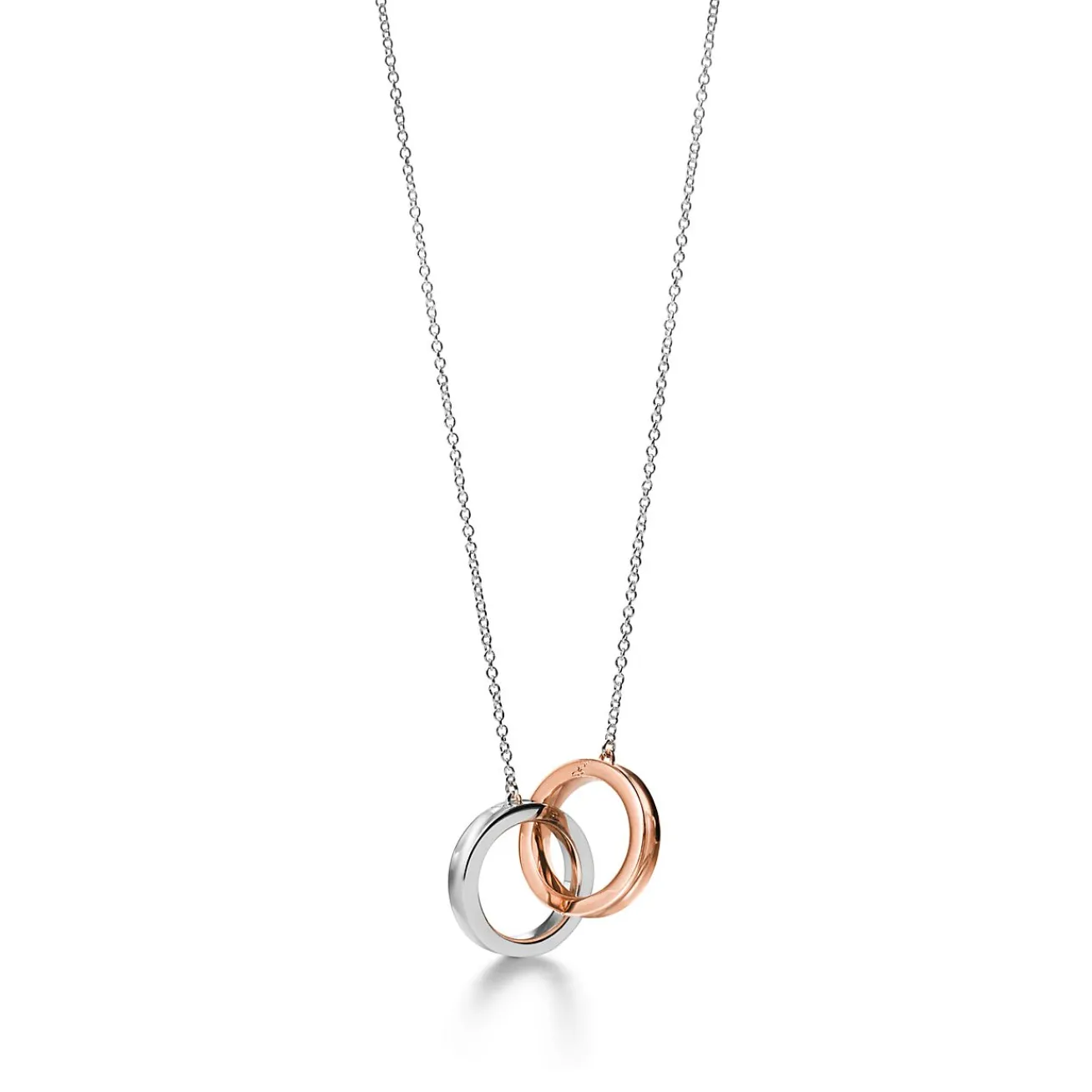 Tiffany & Co. Tiffany 1837® interlocking circles pendant in sterling silver and 18k rose gold. | ^ Necklaces & Pendants|Gifts for Her