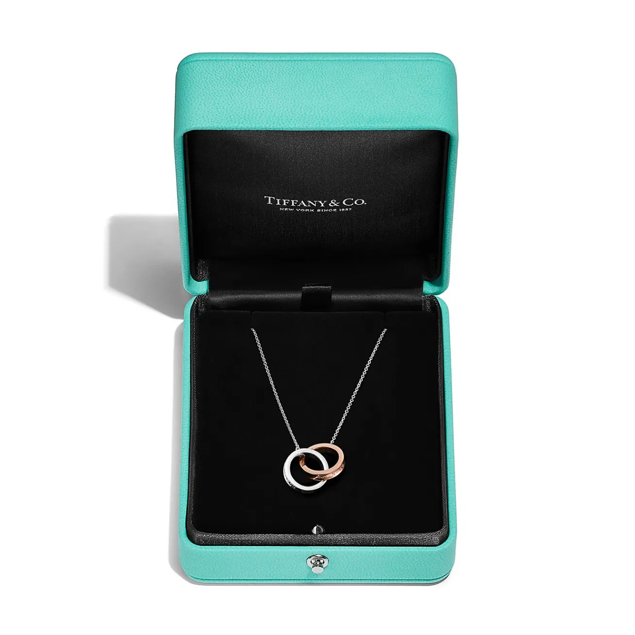 Tiffany & Co. Tiffany 1837® interlocking circles pendant in sterling silver and 18k rose gold. | ^ Necklaces & Pendants|Gifts for Her