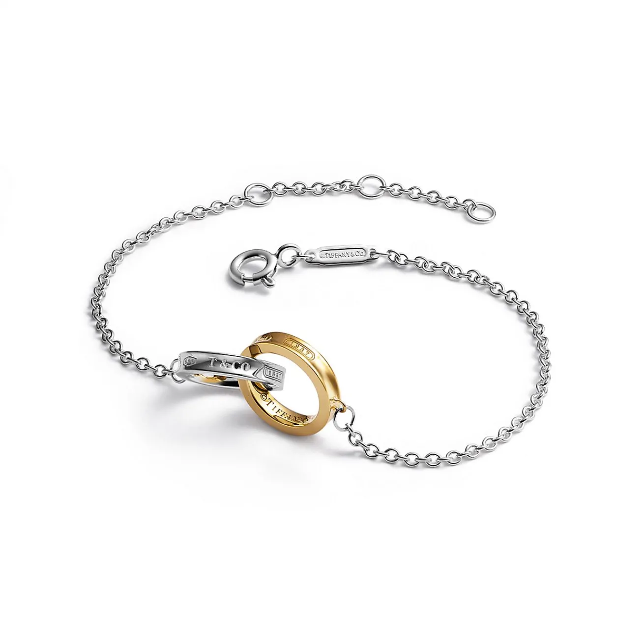 Tiffany & Co. Tiffany 1837® Interlocking Circles Chain Bracelet in Sterling Silver and Yellow | ^ Bracelets|Gifts for Her