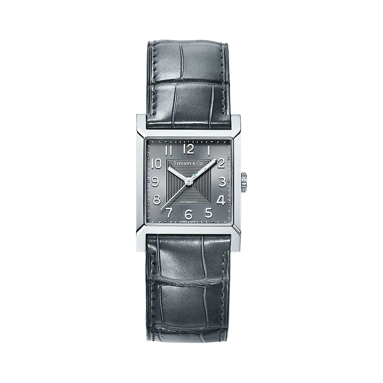 Tiffany & Co. Tiffany 1837 Makers 27 mm square watch in stainless steel. | ^ Fine Watches|Anniversary Gifts