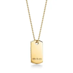 Tiffany & Co. Tiffany 1837® Makers I.D. tag pendant in 18k gold, 24". | ^ Necklaces & Pendants|Men's Jewelry