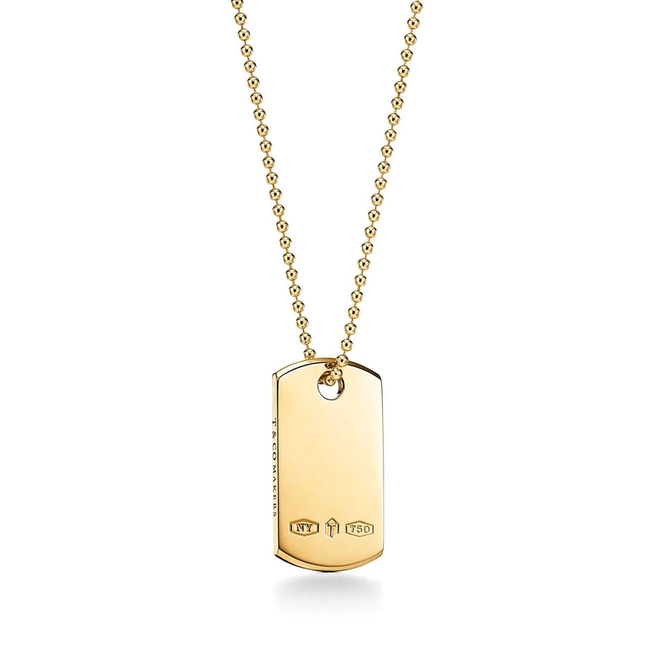 Tiffany & Co. Tiffany 1837® Makers I.D. tag pendant in 18k gold, 24". | ^ Necklaces & Pendants|Men's Jewelry
