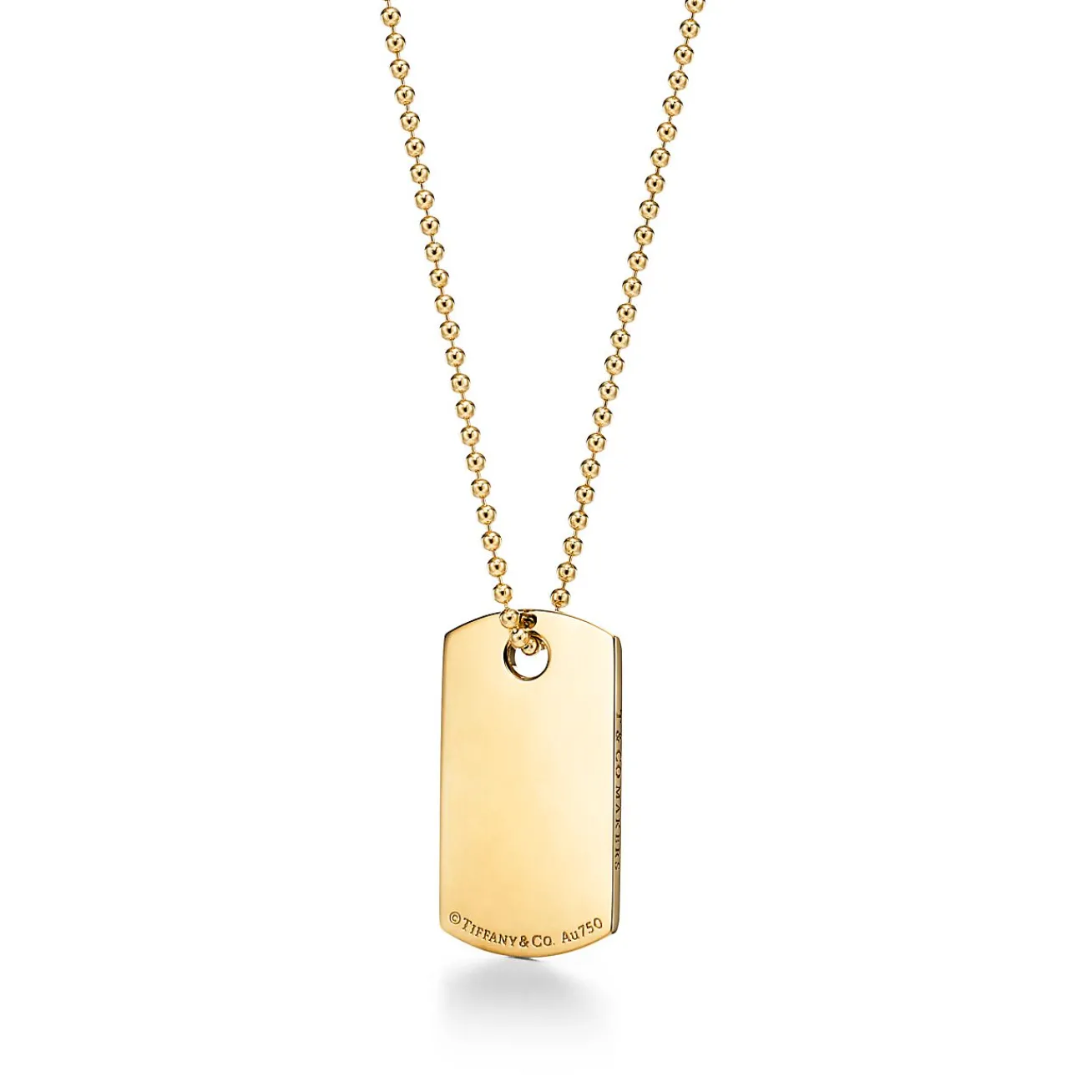 Tiffany & Co. Tiffany 1837® Makers I.D. tag pendant in 18k gold, 24". | ^ Necklaces & Pendants|Men's Jewelry