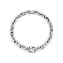 Tiffany & Co. Tiffany 1837® Makers narrow chain bracelet in sterling silver and gold, medium. | ^ Bracelets|Men's Jewelry