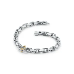Tiffany & Co. Tiffany 1837® Makers narrow chain bracelet in sterling silver and gold, medium. | ^ Bracelets|Men's Jewelry
