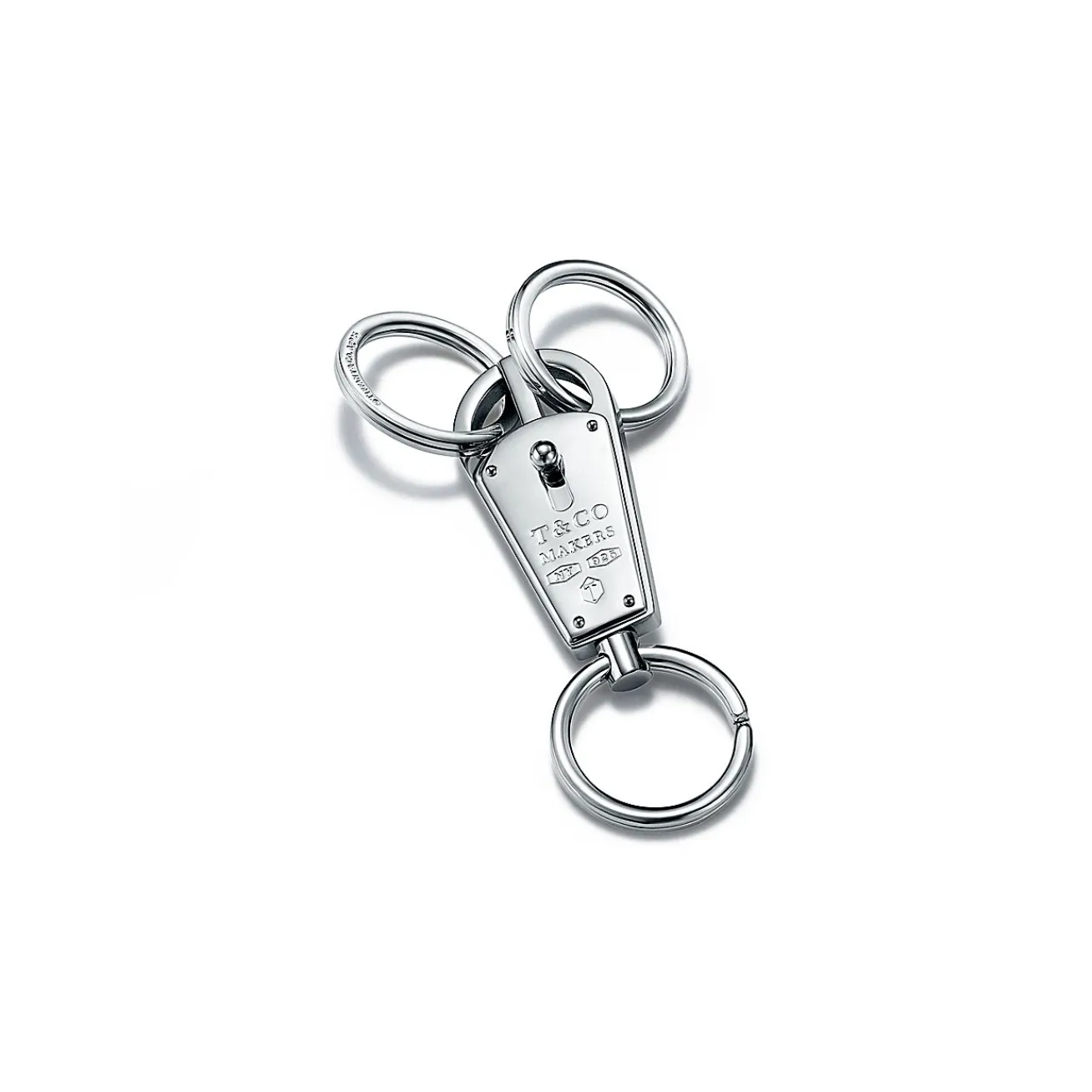 Tiffany & Co. Tiffany 1837 Makers valet key ring in sterling silver and stainless steel. | ^ Key Rings|Accessories