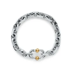 Tiffany & Co. Tiffany 1837® Makers wide chain bracelet in sterling silver and gold, medium. | ^ Bracelets|Men's Jewelry